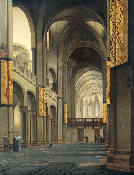 Pieter Jansz. Saenredam The nave and choir of the Mariakerk in Utrecht, seen from the west. China oil painting art